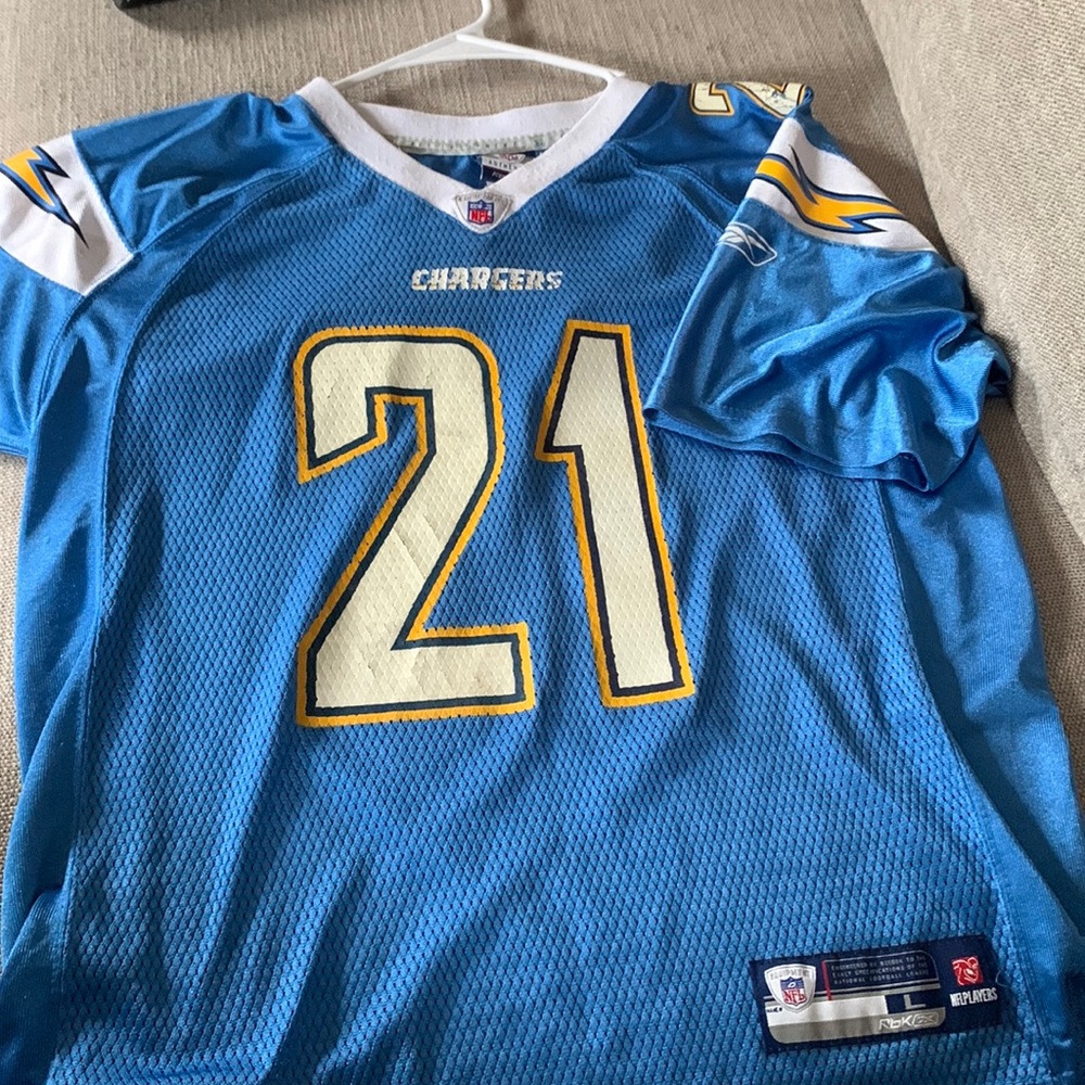 Reebok #21 Boys Large Ladainian Tomlinson powder blue San Diego Chargers jersey